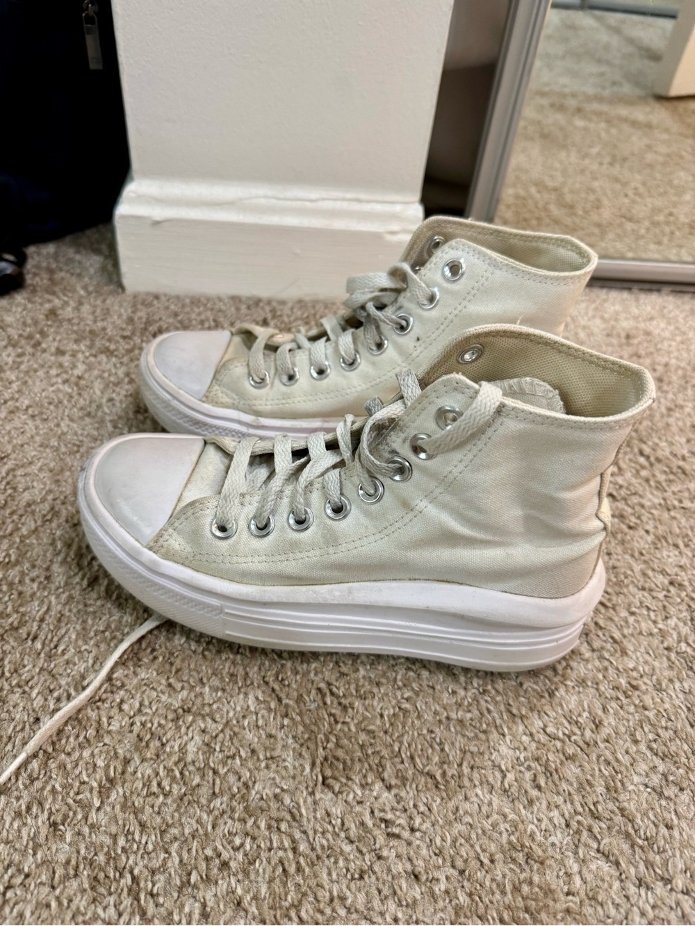 Platform White Converse High-Top Sneakers White